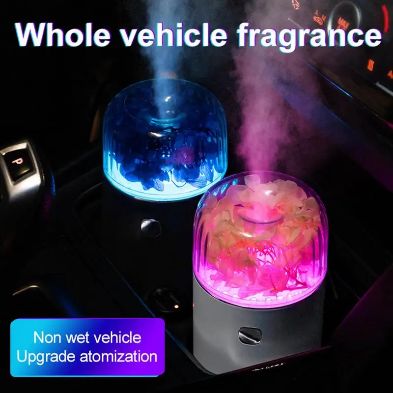 Desk Humidifier Eternal Flower Humidifiers For Bedroom With 6 Color Lights Aromatherapy Diffuser Quiet Humidifiers For Home Spa