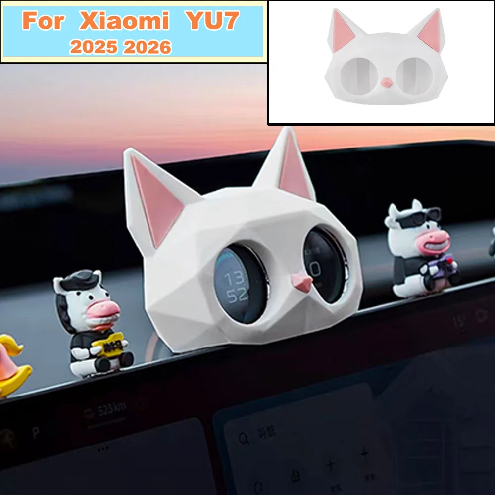 

Cute Fortune Cat Silicone Dual Dashboard Cover For Xiaomi YU7 2025 2026 Center Screen Decor Ornament Car Interior Trim Parts
