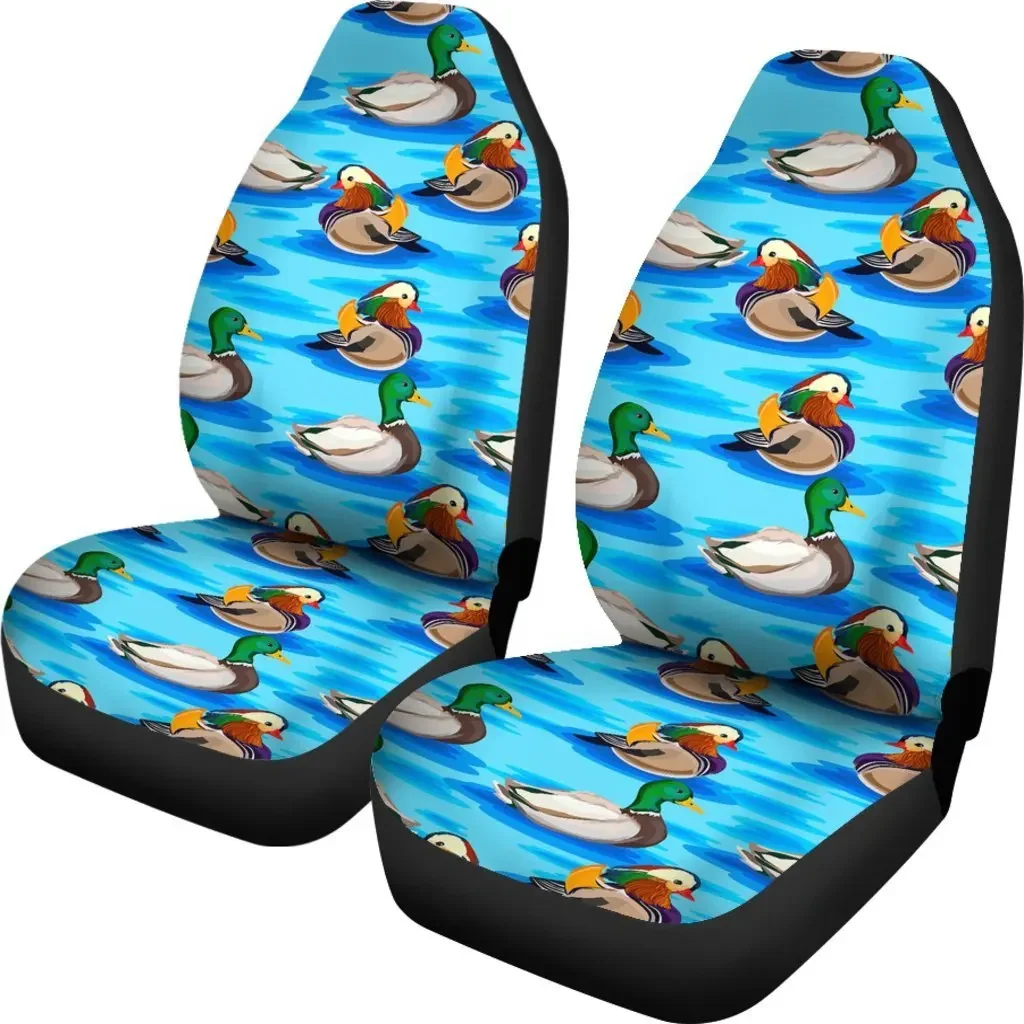 Duck Mallard Pattern Print Seat Cover Car Seat Covers Set 2 Pc, Car Accessories Car Mats