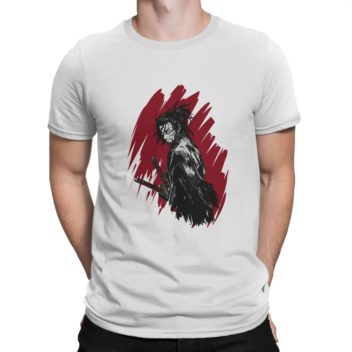 Vagabond Comic Polyester TShirts Blood Print Men's T Shirt Funny Clothing