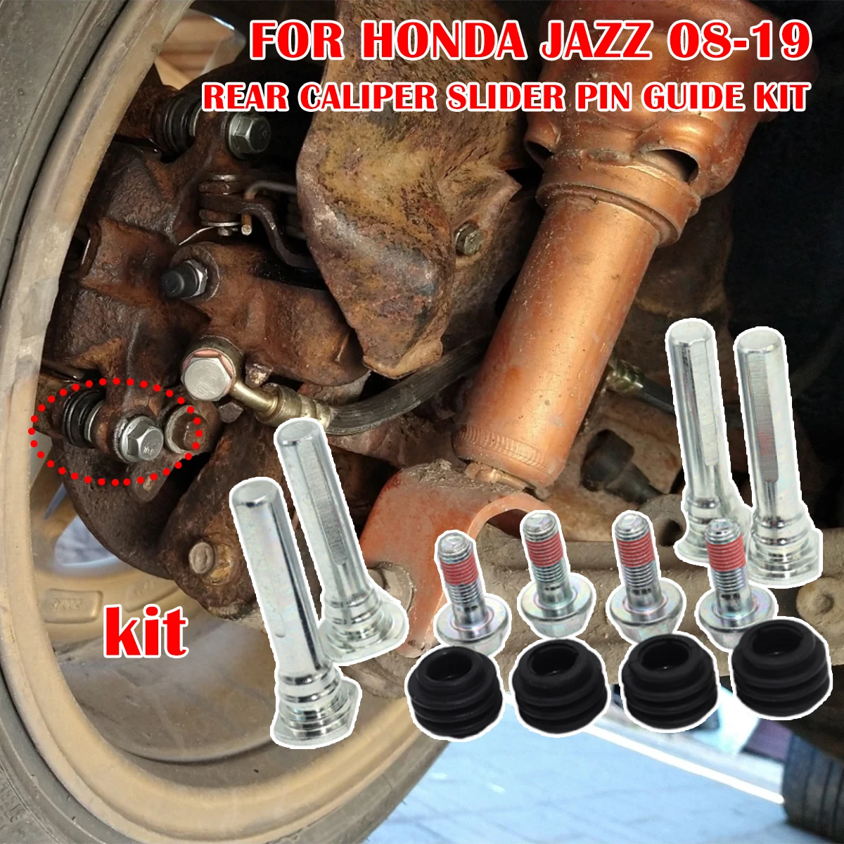 

Left Rear Right Brake Caliper Cylinder Slider Guide Pin For Disc Housing Bolt Bushing Boot For HONDA JAZZ 2008-2019 113-1319X