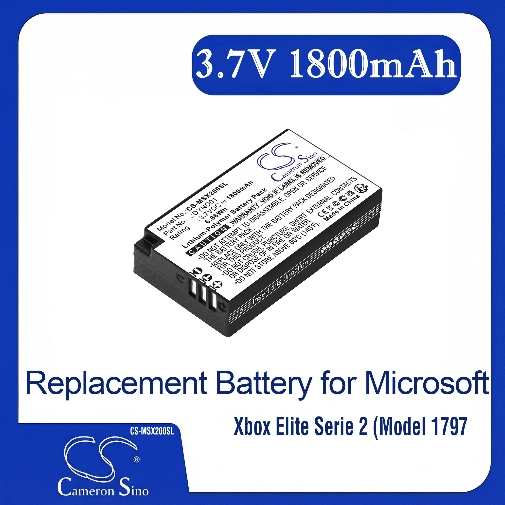 

Cameron Sino Replacement Battery for Microsoft Xbox Elite Serie 2 (Model 1797, Fits P/N DYND01