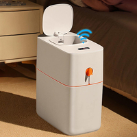 Motion sensor bathroom trash can kitchen automatic 15L smart anti-dog ultra-thin plastic narrow
