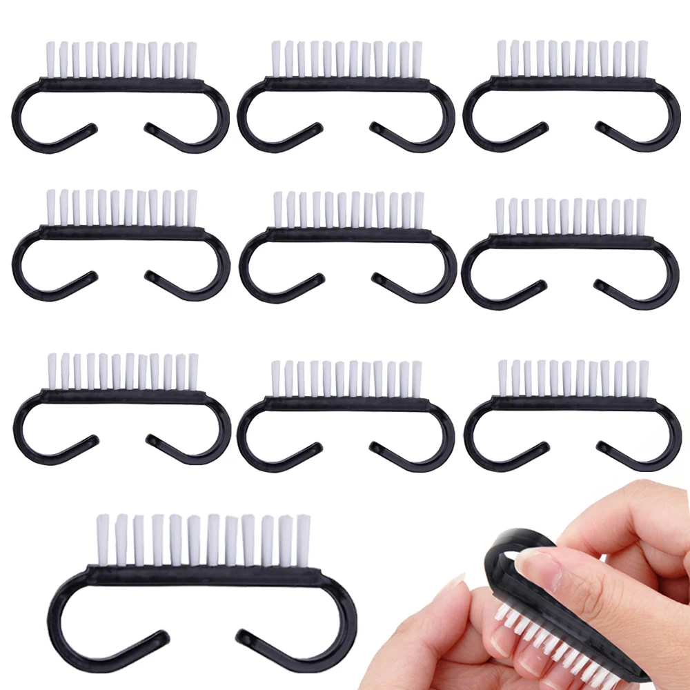 Handle Grip Nail Brush 10Pcs Fingernails Manicure Scrub Hand Brushes Nail Cleaning Brush Pedicure Scrubbing Remove Dust Tool