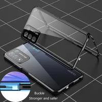 360 Full Protection Metal Magnetic Double-sided Glass Snap Lock Case For OPPO Find X5 Pro X3 Pro Lens Protection Cover Cases