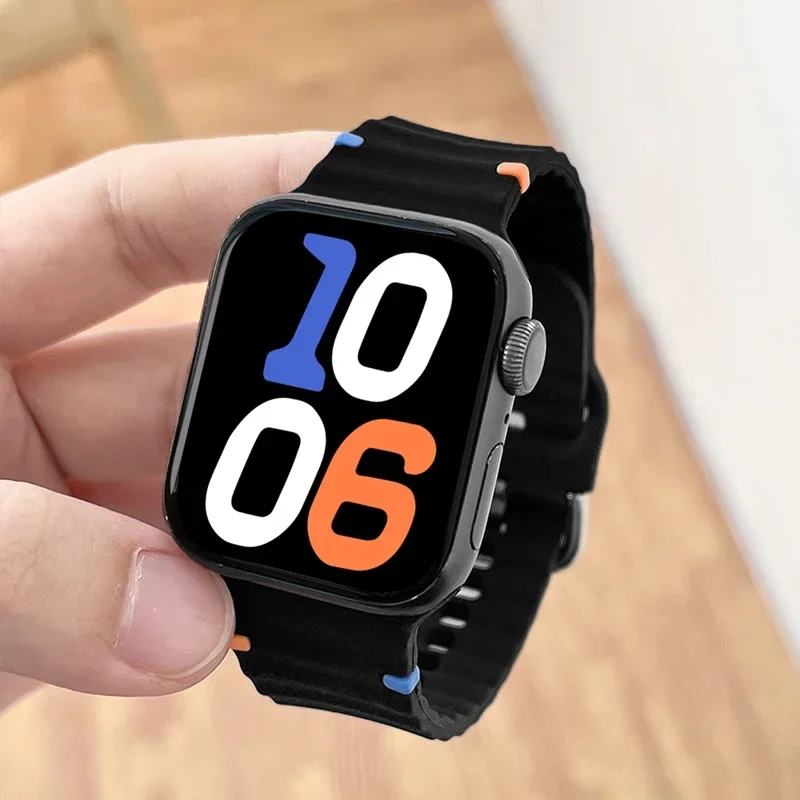 Cinturino in silicone per cinturino Apple watch 44mm 49mm 40mm 45mm 42mm 46mm 38mm cinturino correa iwatch Serie 9 8 7 6 SE 10 Ultra 2 cinturino