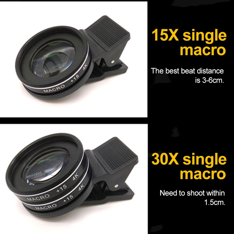 عدسة ماكرو 30X للهاتف، عدسة كاميرا للهاتف الخلوي لهاتف آيفون المستقطب، كاميرا الهاتف المحمول، عدسة هاتف ماكرو للتصوير الفوتوغرافي