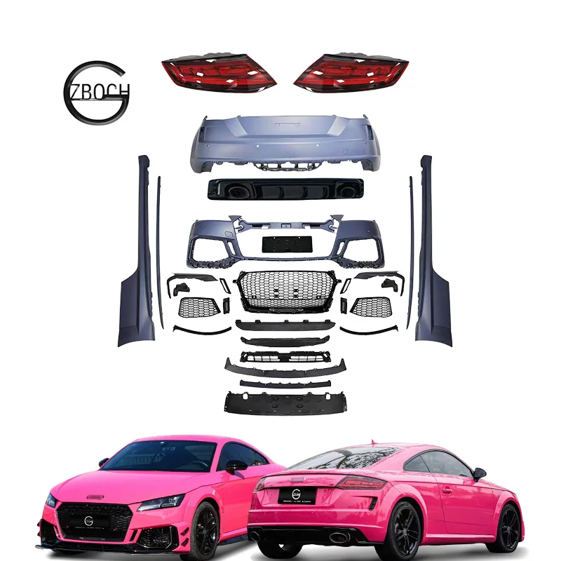 

TTRS body kits For 2015-2017 Audi TT TTS facelift 2023 TTRS car bumpers Front car bumper side skirt rear bumper TT taillights