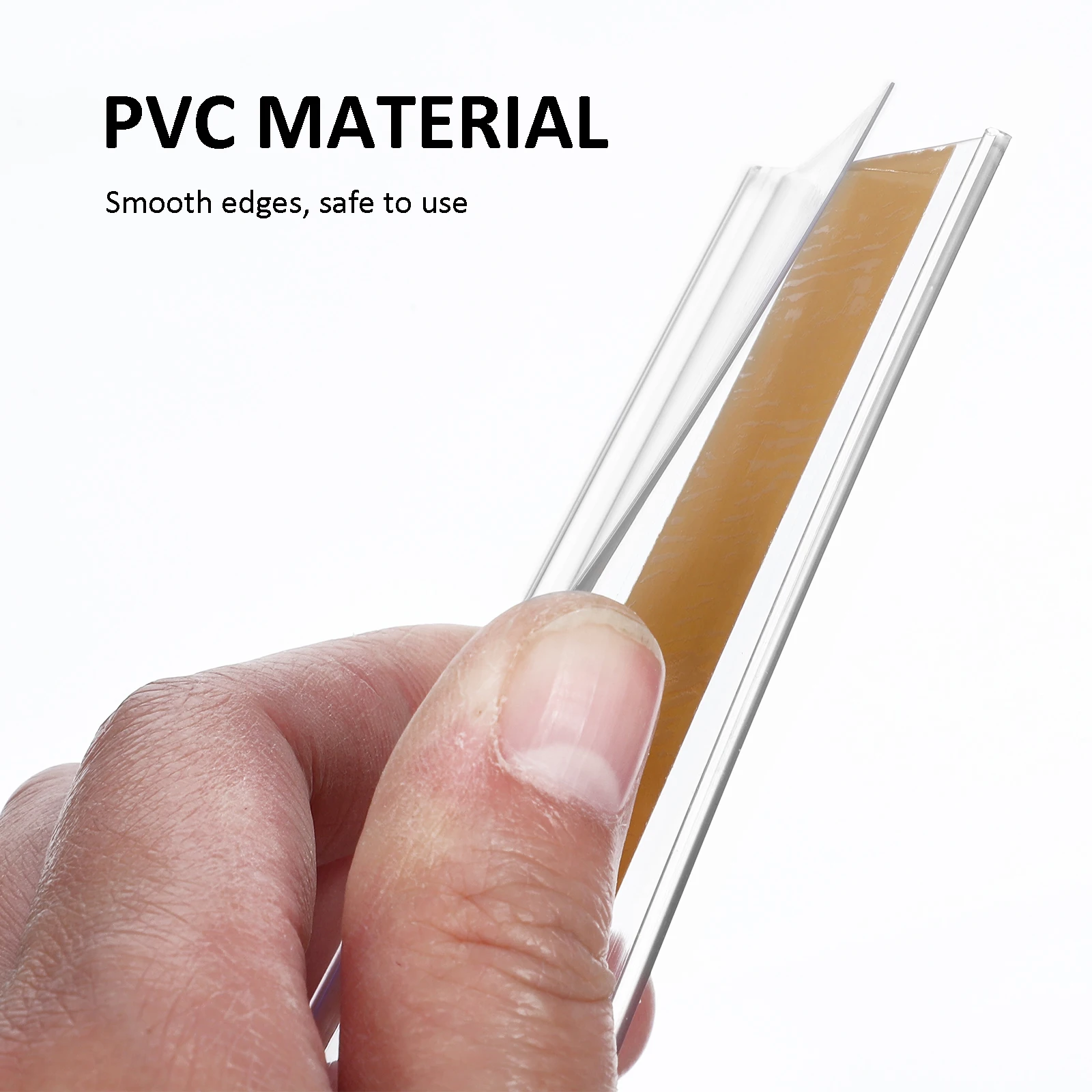 

60 pcs Transparent Labels 4x8cm Clear PVC Shelf Holder White Paper Included Storage Solution Wire Tags Drawer Labels