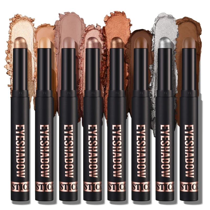 아이섀도우 펜 스틱 하이라이터 브론저, 메이크업, 매퀴아젬, 부드러운 고색소 글리터, 크림 같은 야광 지속, 8 개/세트