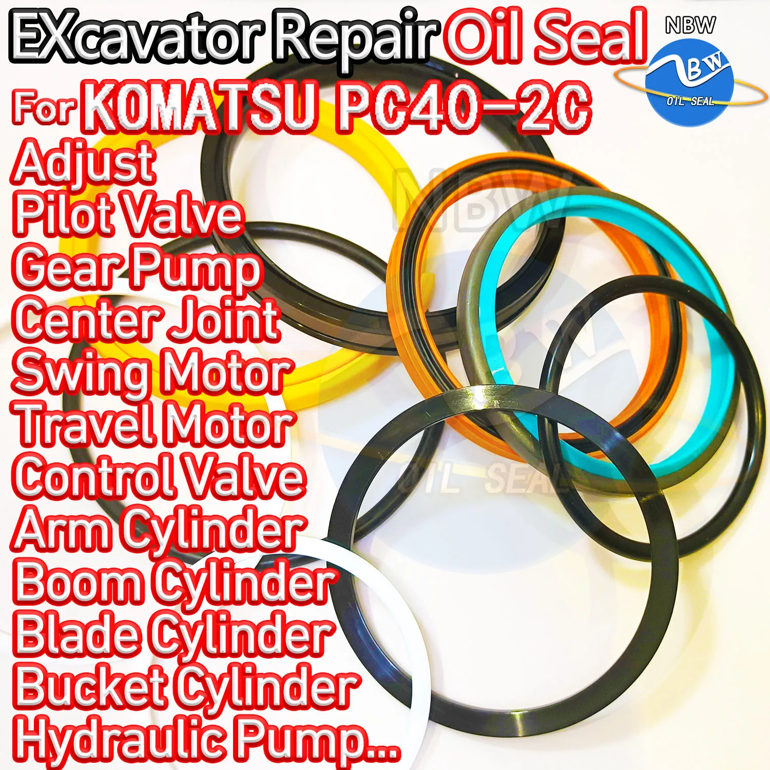 

For KOMATSU PC40-2C Excavator Oil Seal Kit High Quality Repair PC40 2C Skf Service Orginal Quality Track Spovel Hammer Tool BOOM