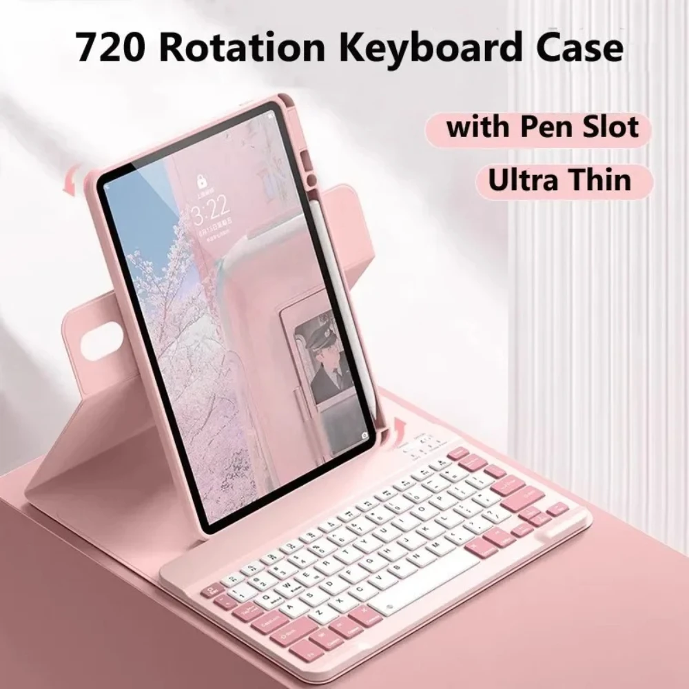 720° Rotating Keyboard Case for Samsung Galaxy Tab A11 Plus 11 Inch 2025 S9 11 S8 S7 A8 10.5 S6 Lite for Galaxy A9 Plus Funda