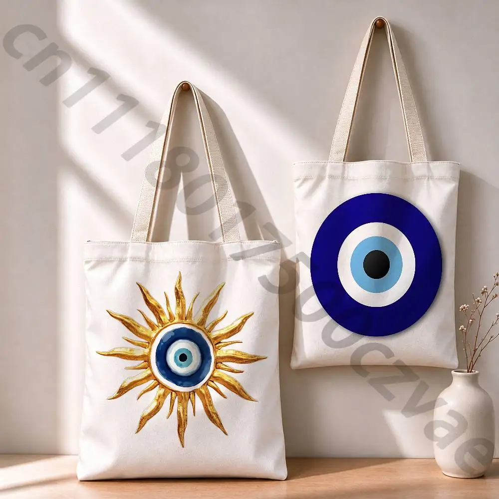 Blue eyes Reusable Fashionable Backpack Multifunctional Handbag Canvas Shopping Bag