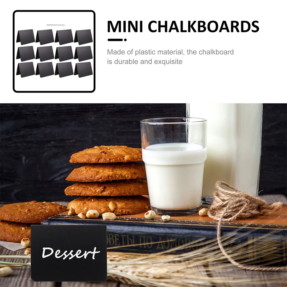 

1 set Erasable Desktop Chalkboard Signs Mini Table Price Board 120*80mm Matte Black Memo Boards for Restaurant Home Office