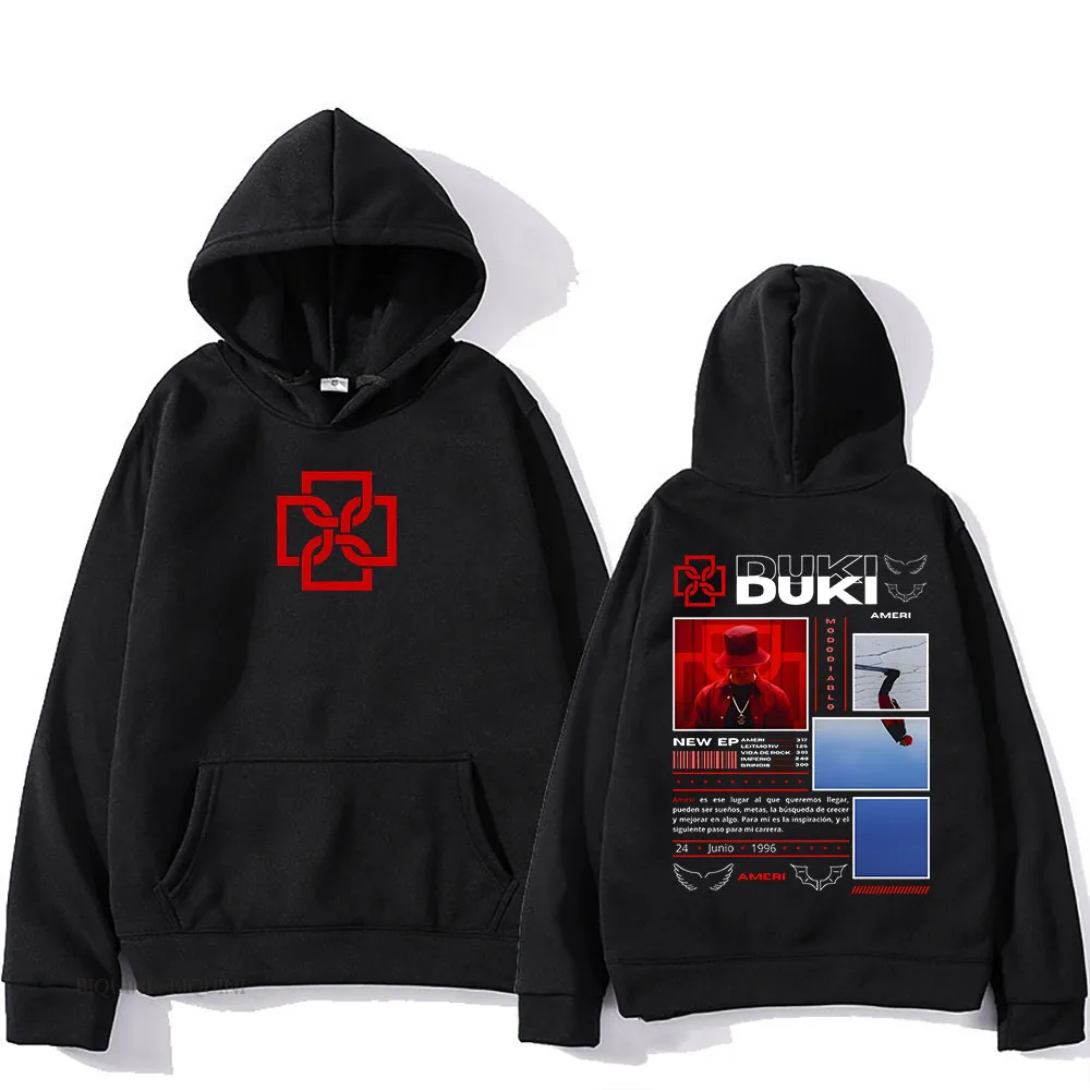 Duki Ameri Printing Hoodies Hip Hop Fashion Unisex Streetwear Sudaderas Men Women Sweatshirts Ropa Hombre Hooded Winter Pullover