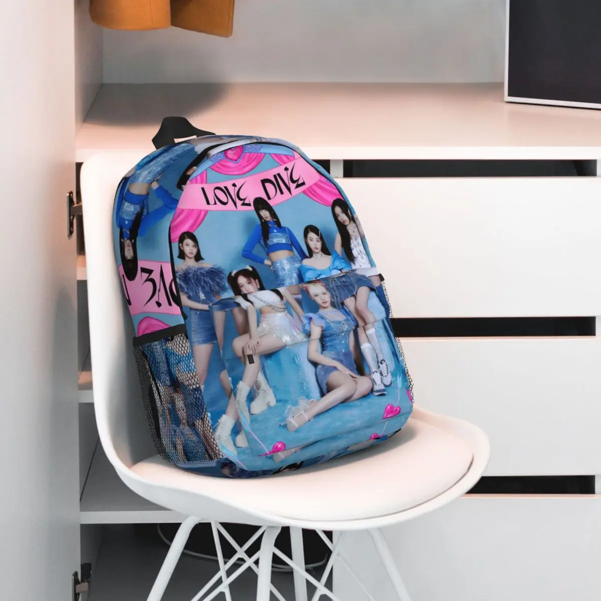 T-Twice Novo padrão elegante bolsa escolar estampada mochila leve de 15 polegadas