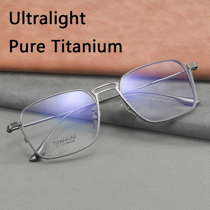 الرجال اليدوية الرجعية خفيفة التيتانيوم النقي مربع مكافحة الضوء الأزرق ثنائية البؤرة نظارات للقراءة مد البصر نظارات نظارات قريبة بعيدا