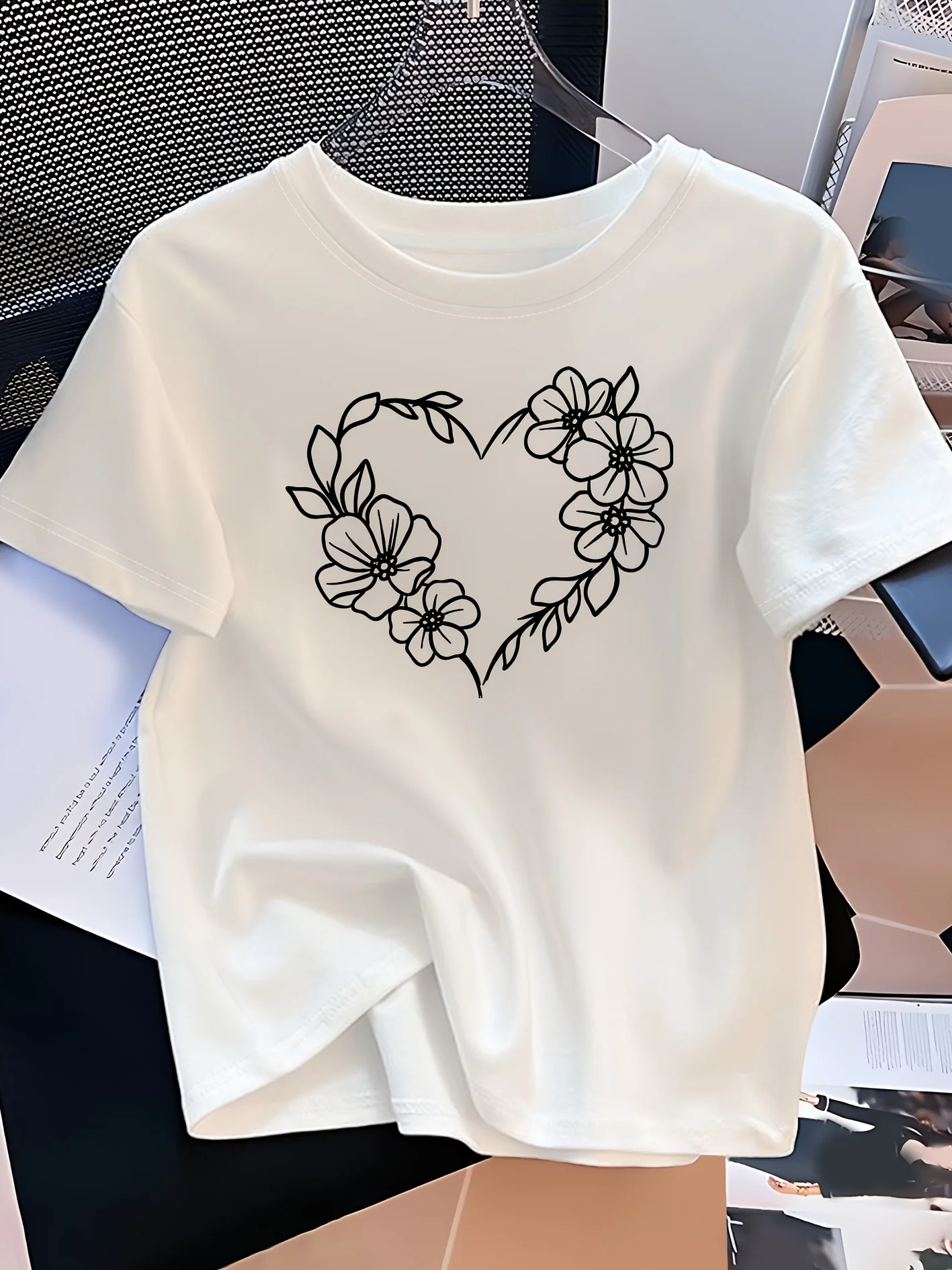 

Camiseta элегантный неофициальный вариант для женщин с изображением эстепадо и форма премиальный уровень и флорес»), camiseta de moda de11)