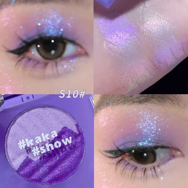 Aurora roxo alto brilho duas cores marcadores paleta maquiagem 3d rosto iluminar contorno shimmer sombra em pó iluminador corporal