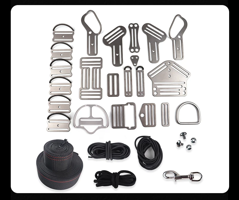 Professional 1080D Coated Sidemount Scuba‑Diving BCD, 35lbs Buoyancy Complete Harness System Supports For Underwater Activities view 4