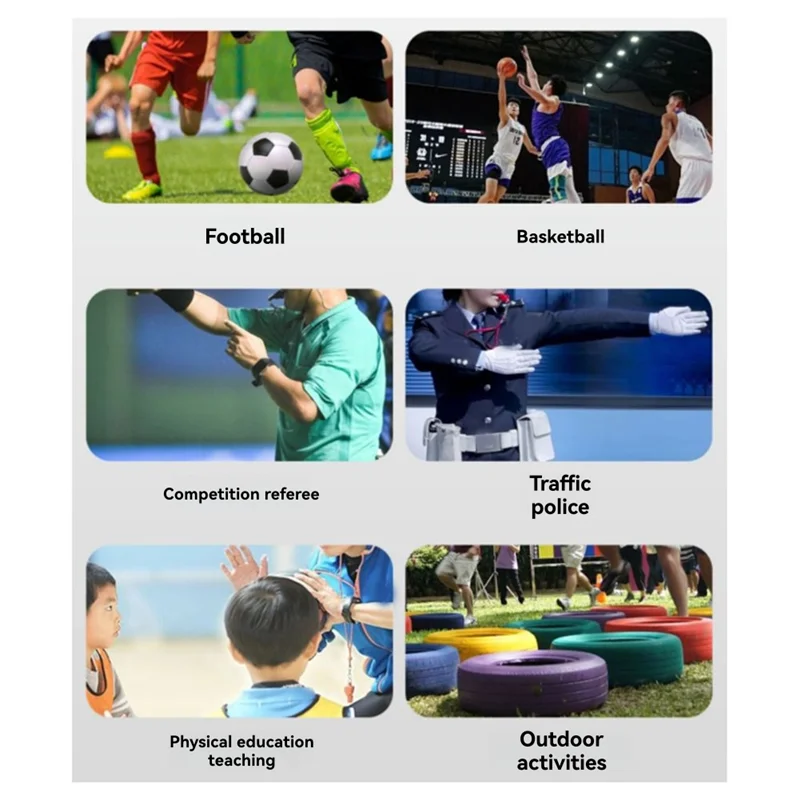 ABJA-Professional Outdoor Survival Whistle, Black Seedless Plastic, For Soccer And Basketball Referee Kits