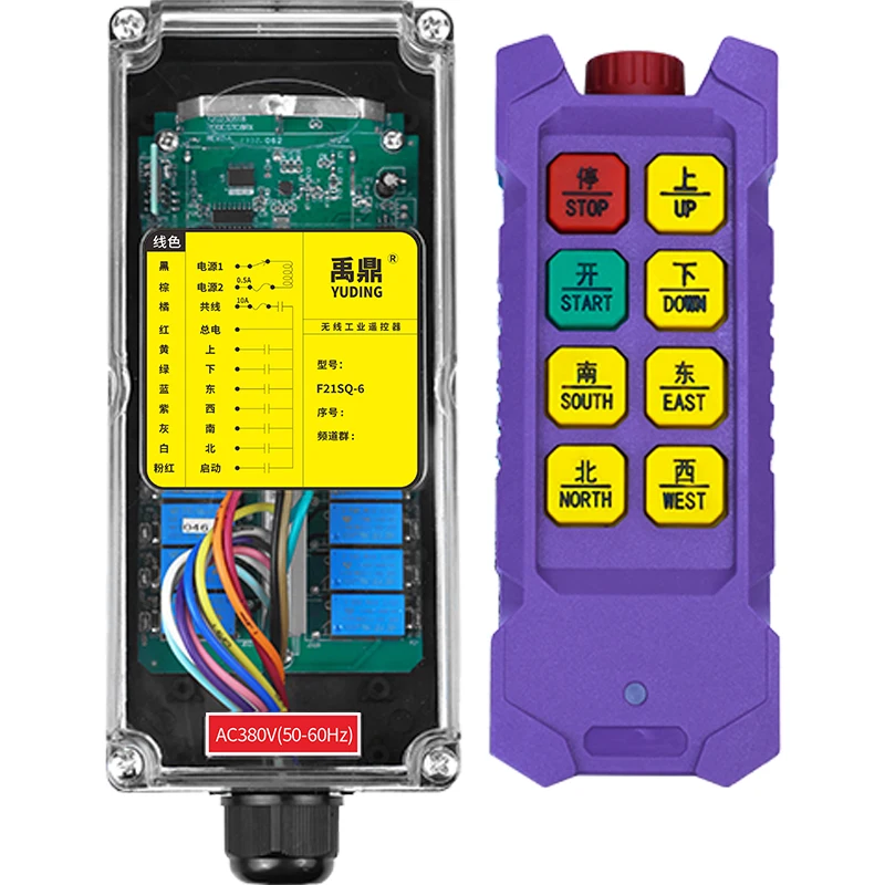 

Industrial wireless remote control F21SQ 6 emergency stop mushroom head overhead crane remote control