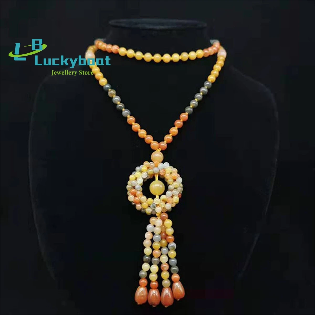 

Wholesale Of High-Quality Xinjiang Jade Bracelets A Goods Gold Silk Jade Necklaces Transfer Beads Sweater Chains Charm Jewelry