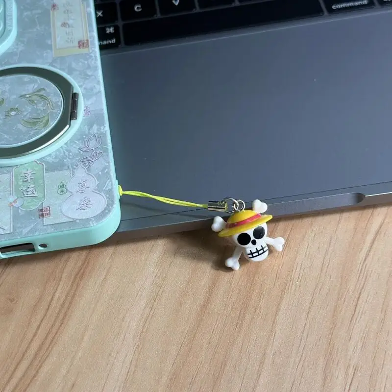 Anime One Piece Monkey D. Luffy Straw Hat Pirates Mobile Phone Pendant Decorative Backpack Ornament Keychain Birthday Gift