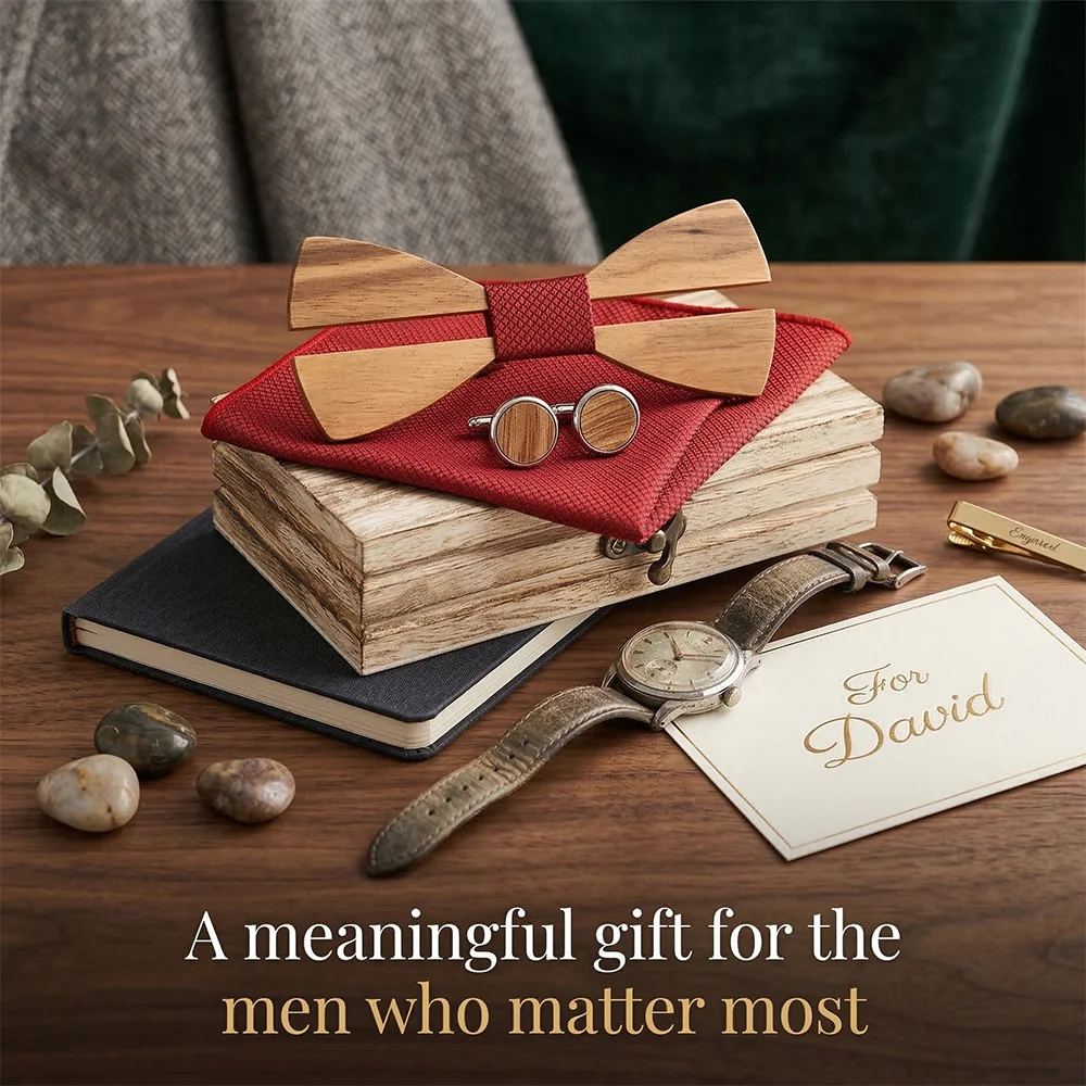 Mens Wooden Bowtie Set Minimal - Mens Grooming Box review and price