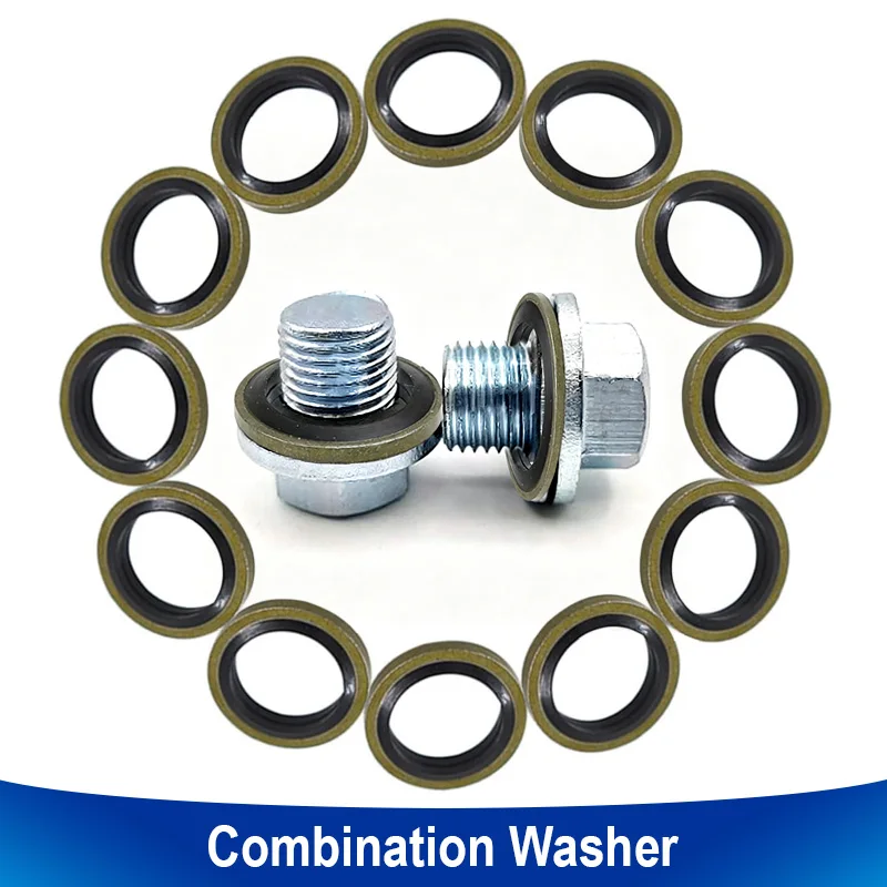 Washer Seal M5 M6 M8 M10 M12 M14 M16 M18 M20~M60 Bonded Washer Metal Rubber Oil Drain Plug Gasket Sealing O Ring Assortment Set