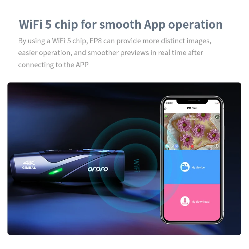 كاميرا مدونة فيديو صغيرة يمكن ارتداؤها ORDRO EP8 4K 60FPS كاميرا فيديو رقمية 2-Axis Gimbal Stabilization Gentle Action Camara #5