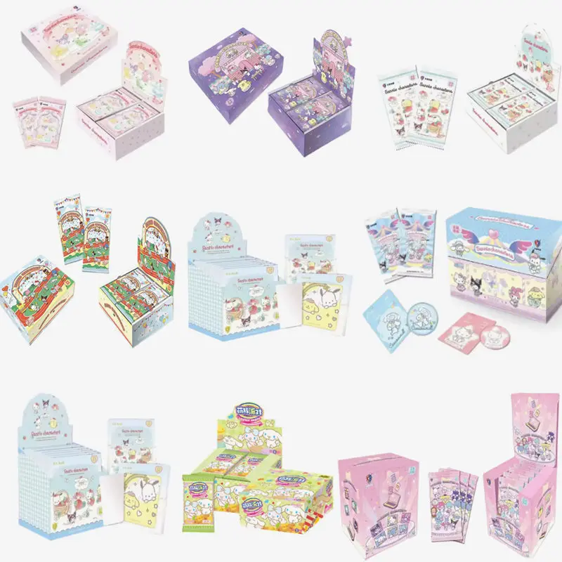 

Original Sanrio Kuromi Hello Kitty Shining Card Cartoon My Melody Collectible Game Cards Toy For Children Gift