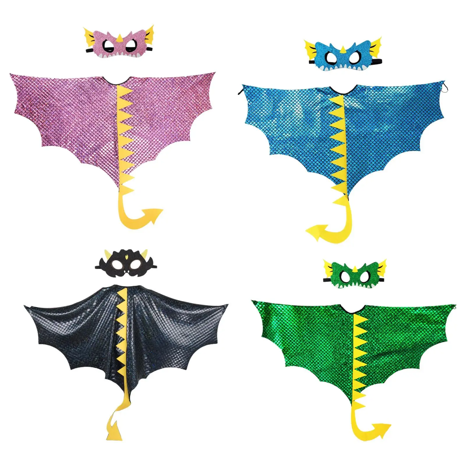 Детский плащ-накидка с динозавром для детей 3-8 лет для праздничного школьного шоу