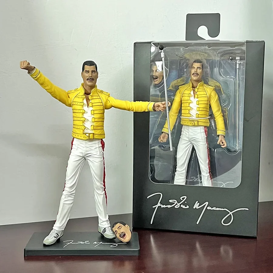 Original Queen Freddie Mercury Action Figure Live At Wembley Stadium Figurnies Cartoon Model Gifts Birthday Gift Model Toys