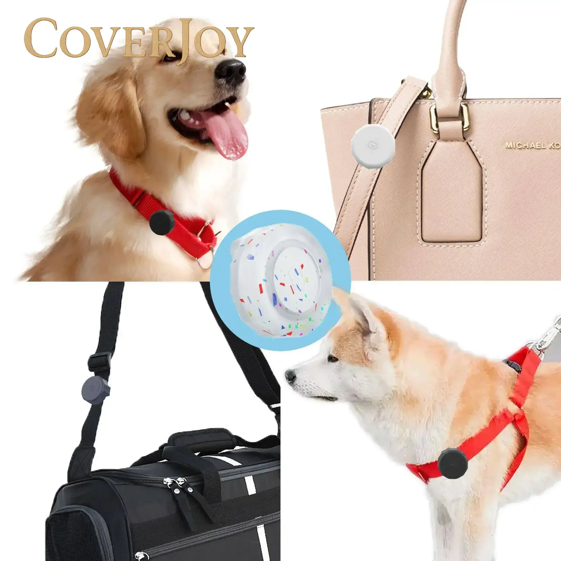 CJ ل Airtag غطاء مقاوم للماء حقيبة اليد أطواق الكلاب مكافحة خسر حامل ل علامة الهواء تعقب الملحقات سيليكون واقية ، #1