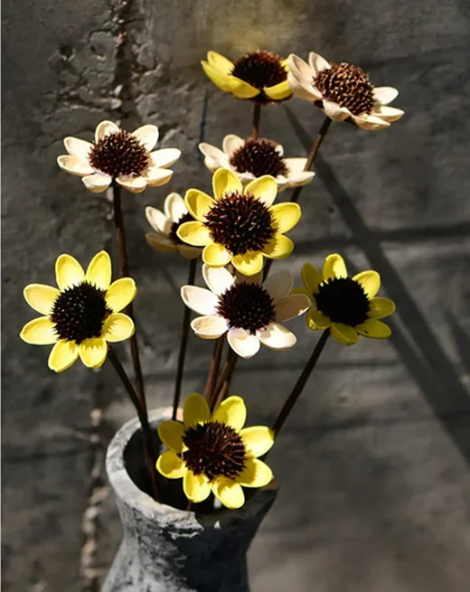 50pcs,Natural Dried Rudbeckia hybrida flower head for wedding Party home Decoration Accessories,eternal rose DIY gift box decor
