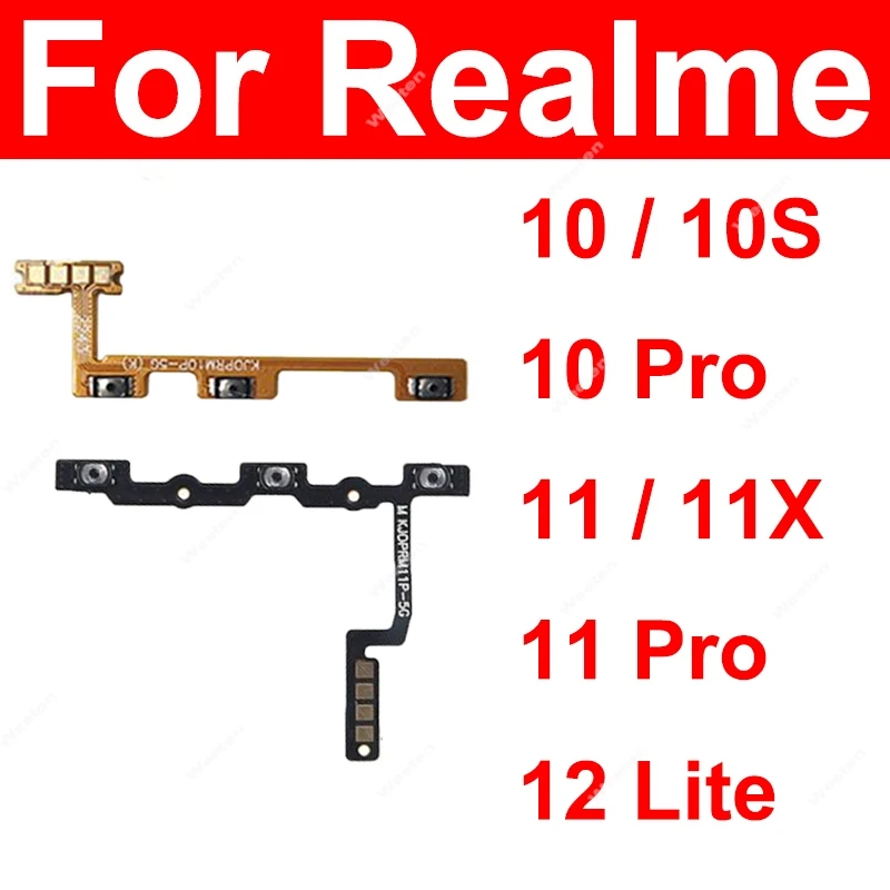 

Power Volume Flex Cable For Realme 10 11 Pro Plus 10S 11X 4G 5G On OFF Power Volume Switch Side Keys Flex Cable Parts