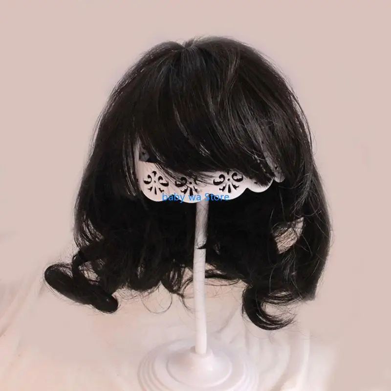 محاكاة قبعة الشعر لينة ومريحة الفتيات قبعة الشعر القصير الطفل صورة 4XBD #3