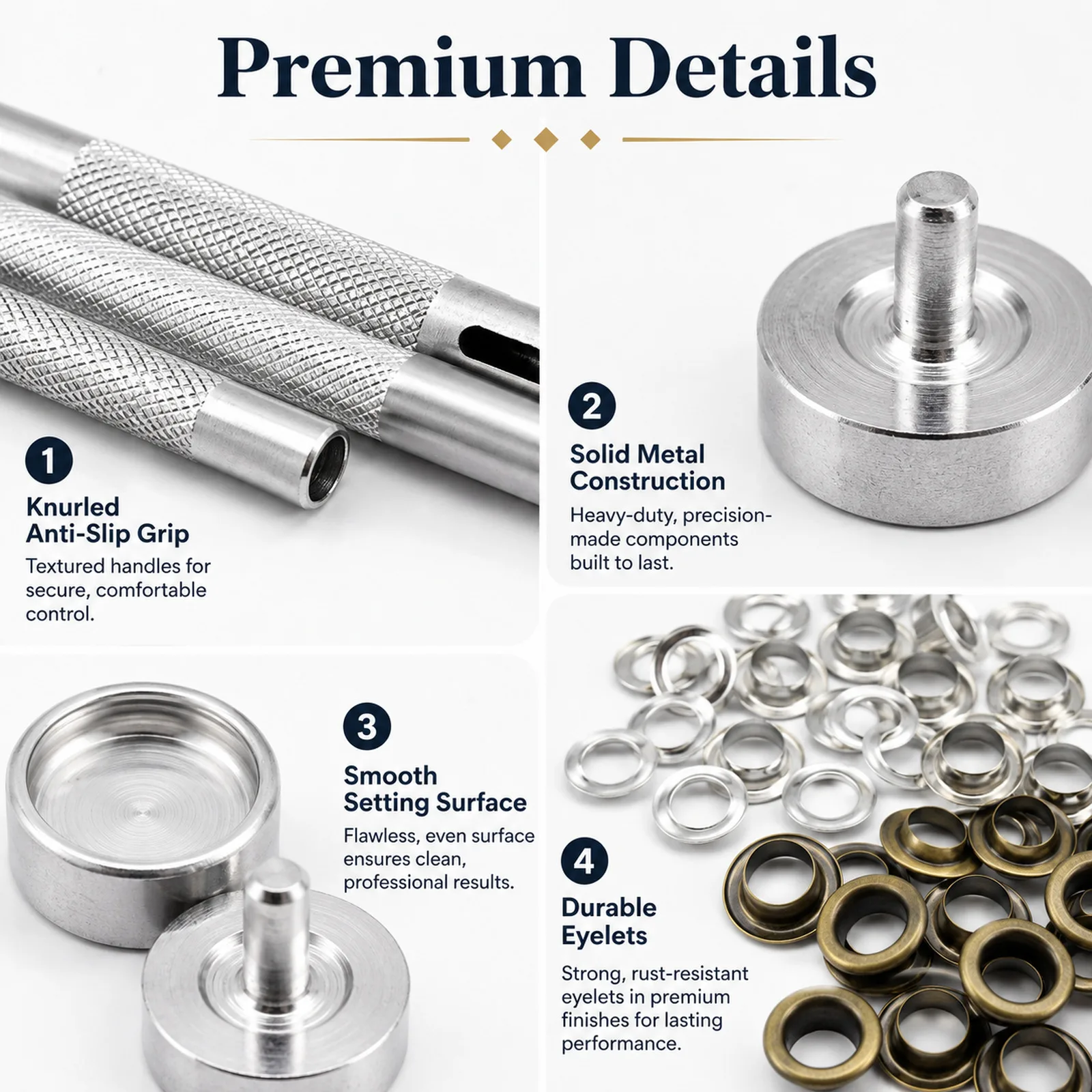 80sets Metal Eyelet Grommet Punch Installer Tool Set for Belt Clothes Canvas Curtains Shoes Tent 4mm 5mm 6mm 8mm 10mm 12mm