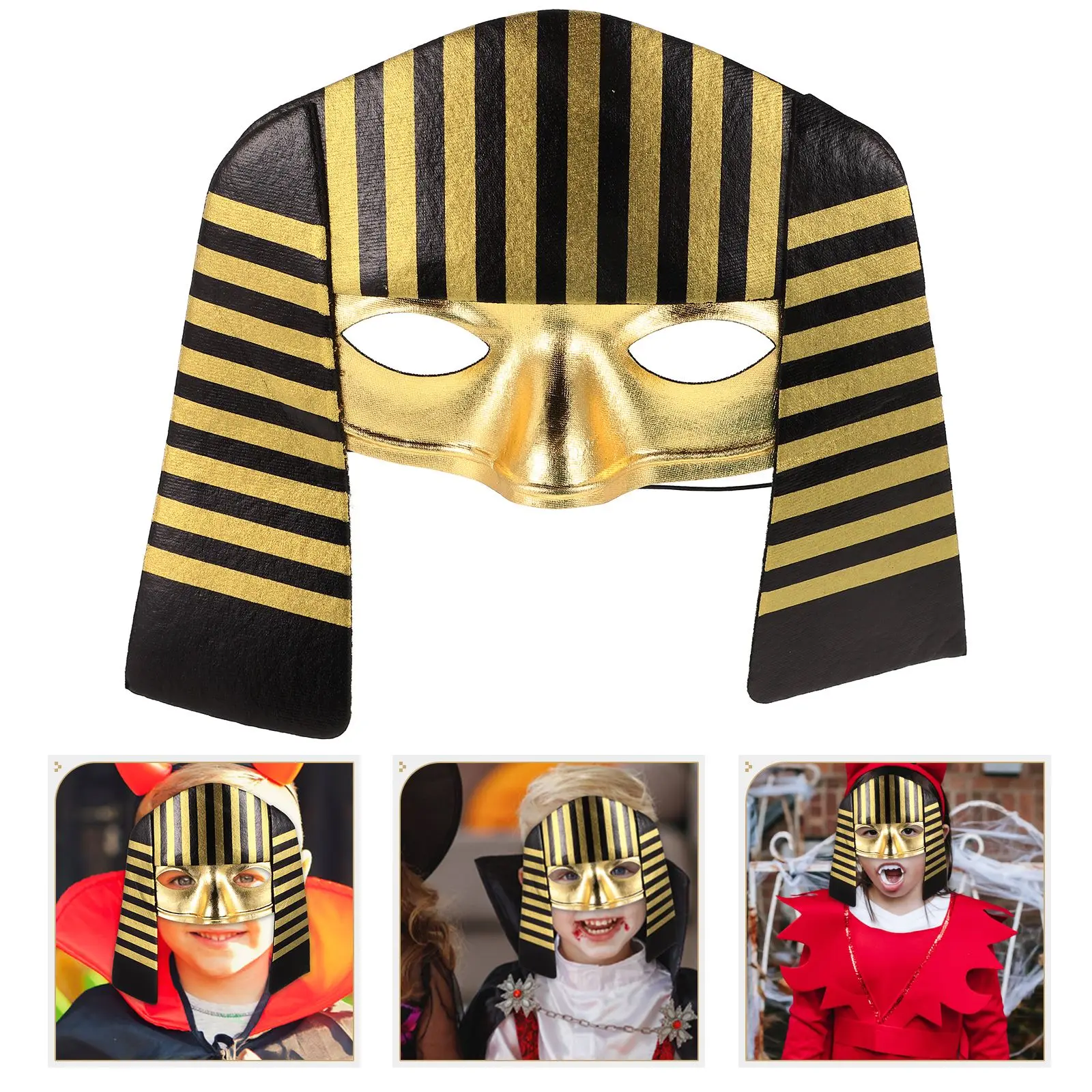 Mask Kids Cosplay Costume Decorative Stage Performing Reusable Party Photo Prop Halloween Egypt Theme Toy