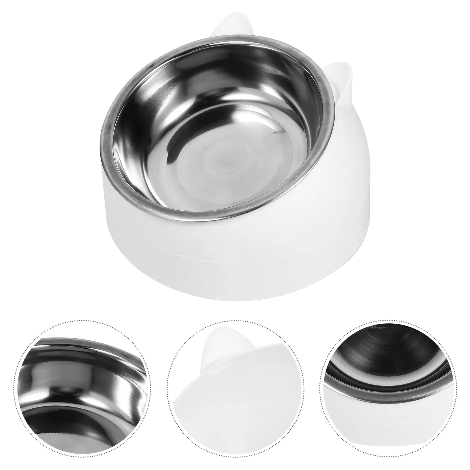 

1Set Elevated Cat Bowl Tilted Stainless Steel Pet Feeder Anti-Spill Feeding Drinking Bowl for Cats Small Dogs Comfortable Meal