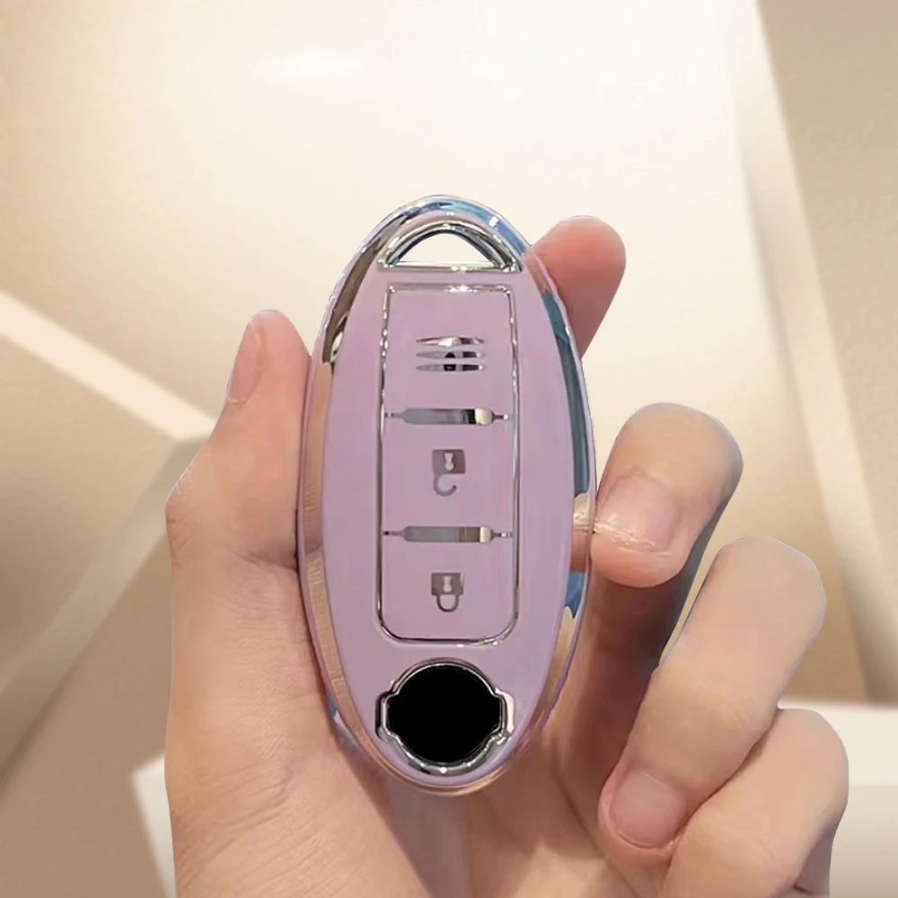 

Car Key Case Cover Protector Shell Fob Holder For NISSAN Tiida Qashqai X-TRAIL Terra18 370Z MARCH 15 High-end models 3 button