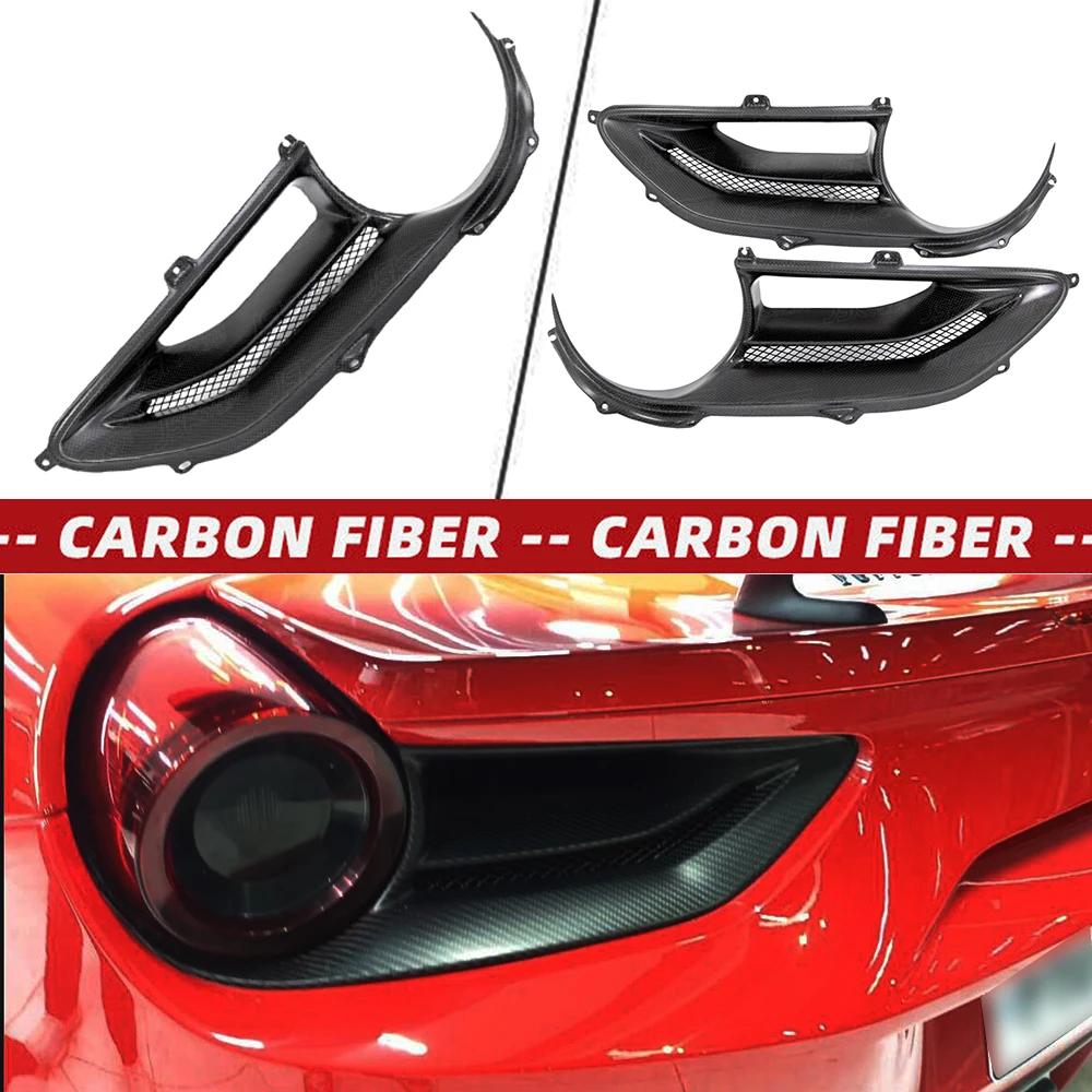 

For Ferrari 488 Gtb Gts Spider 2015-2018 C Style Matte Dry Carbon Fiber Tail Light Cover (Plain Weave)