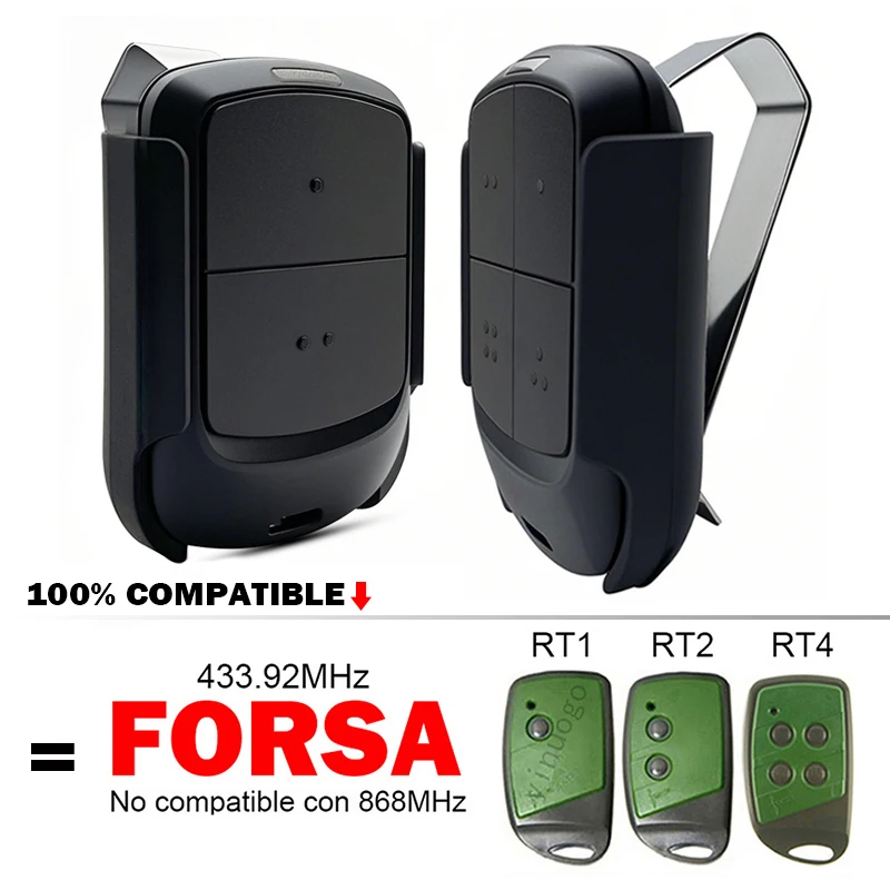 

FORSA Clone Garage Door Remote Control For FORSA RT1 RT2 RT4 Gate Remote Control 433.92MHz Rolling Door Opener