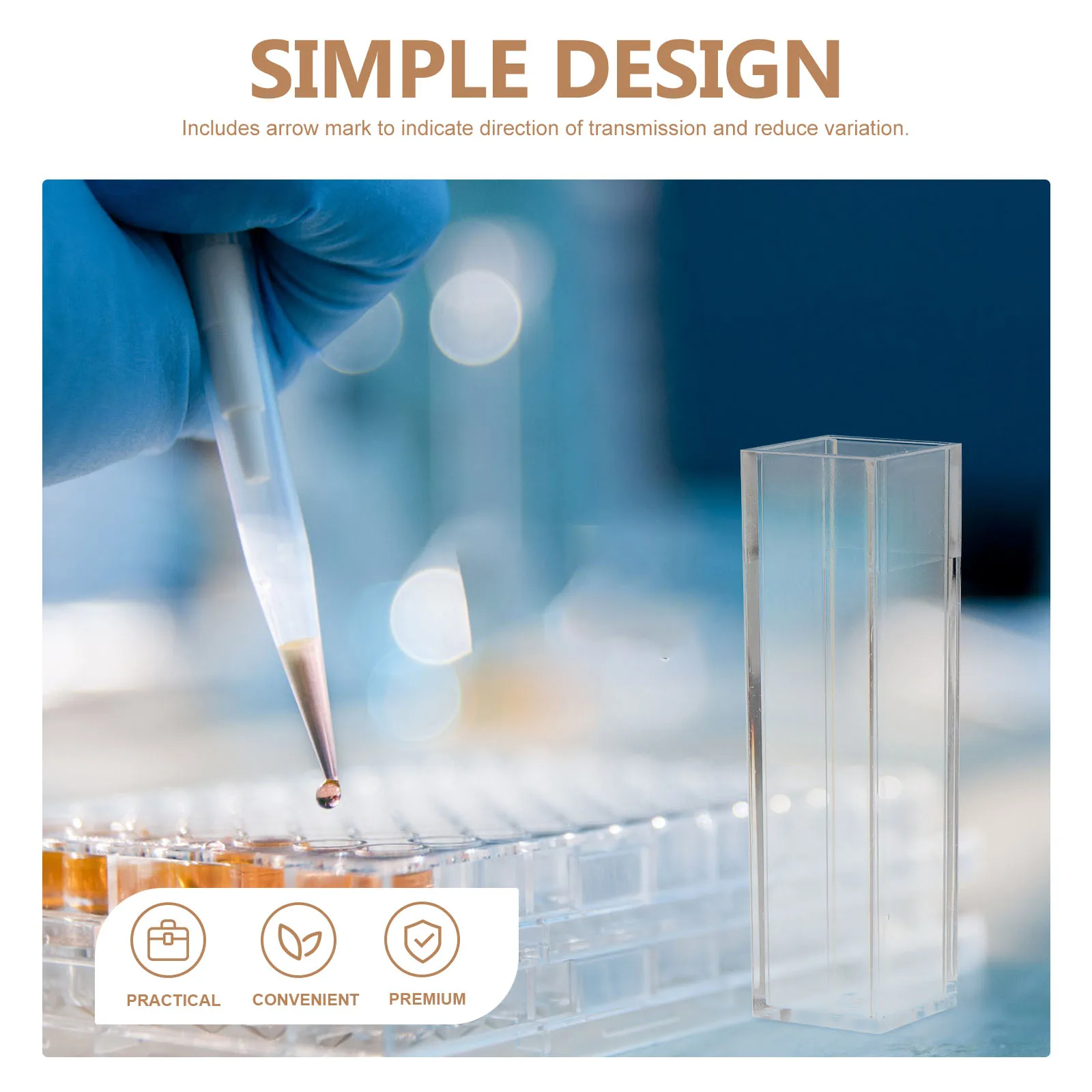 

10pcs Disposable Plastic Cuvette Polystyrene Arrow Mark Standard Sample Volume Spectrophotometer Compatible Lab Vials