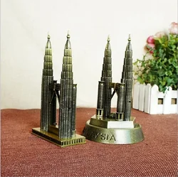 Vintage Bronze Metal Craft New York World Trade Center Building Model Fine Tourist Twin Towers Model Business Gift Home Decor