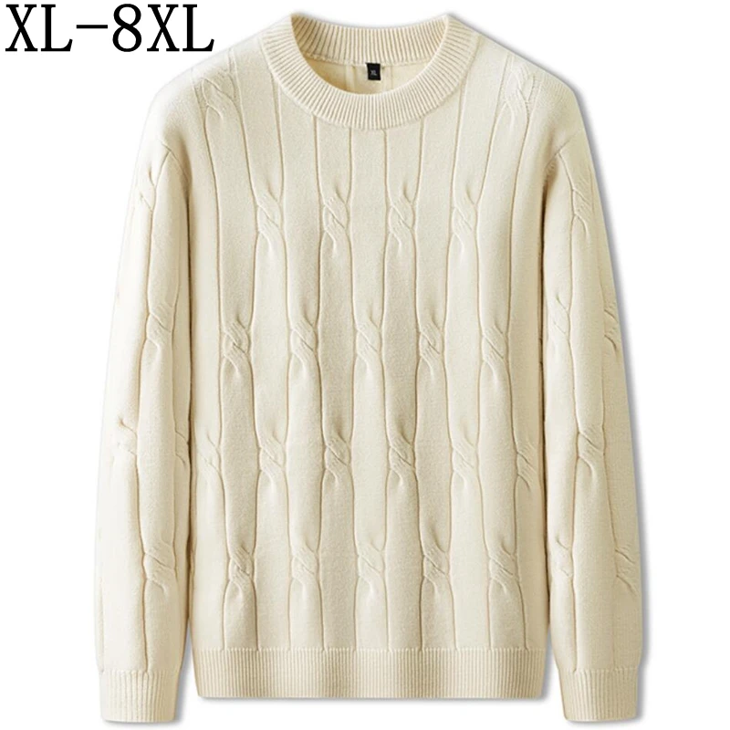 8XL 7XL 6XL 2024 New Autumn Winter High End Thick Warm Sweater Men Long Sleeve Mens Sweaters Korean Harajuku Christmas Jumpers