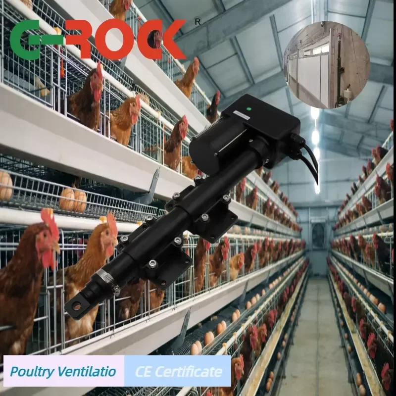 24V Electric Linear Actuator 600mm Stroke for Chicken House Ventilation Fans