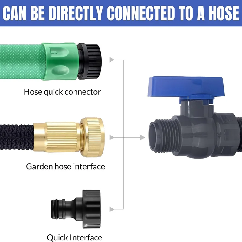 

KYCOR-Набор патрубок для дождевой бочки, 2 упаковки, 3/4 дюйма, запорный клапан для садового шланга GHT с переборочным фитингом, шаровой кран с резьбой для садового шланга