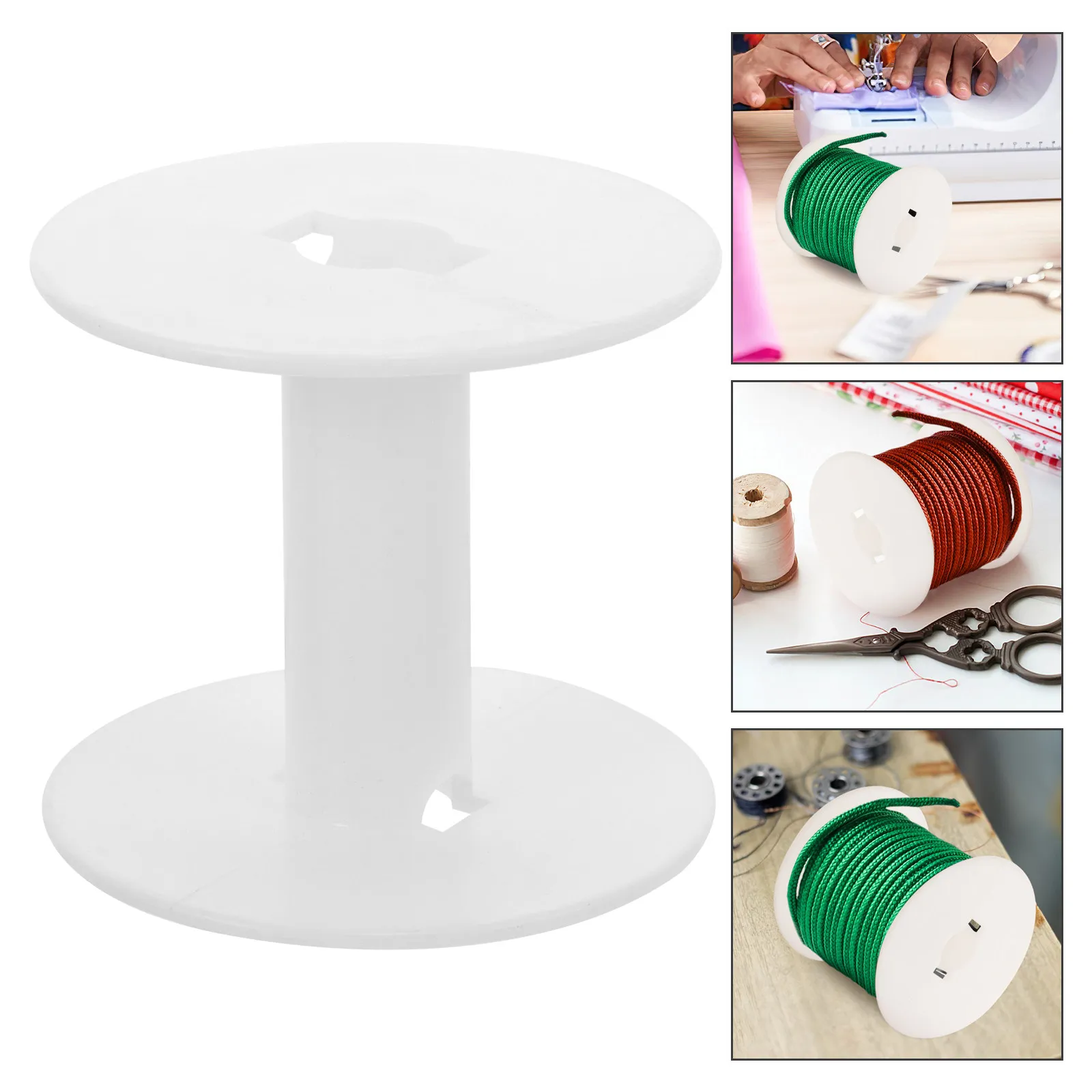 6pcs Replaceable Plastic Accessories Compact Thread Supply Clear Empty Spools Durable Wear-Resistant Bobbin For Machine Mini